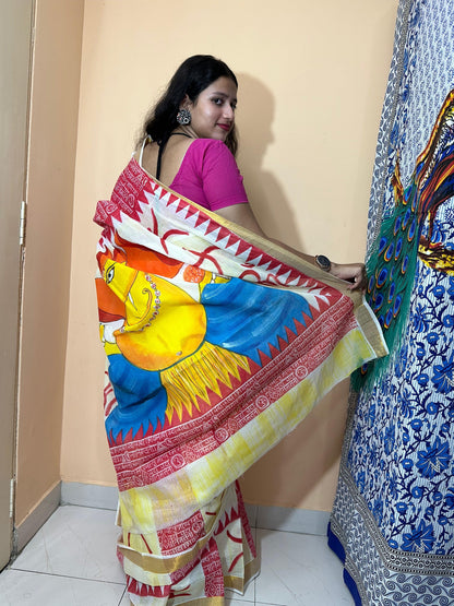 Kerala Cotton Hand Paint Sarees